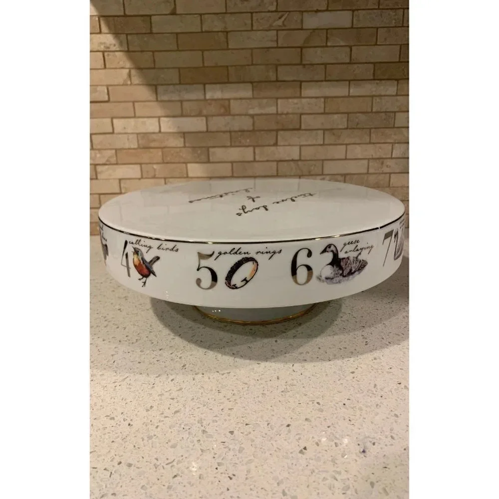 12‎ Days of Christmas Pedestal Porcelain Stand